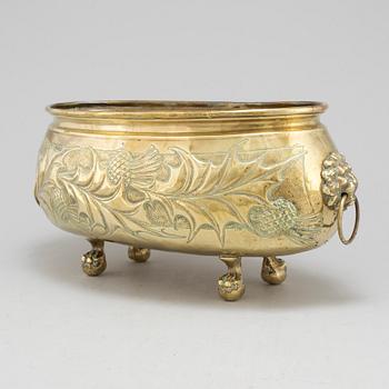 A 19th century brass jardiniere.