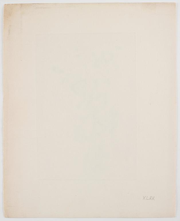 MARC CHAGALL, Etsning och torrnål i sanguine, signerad i plåten, motivet från 1925, utgiven 1926.