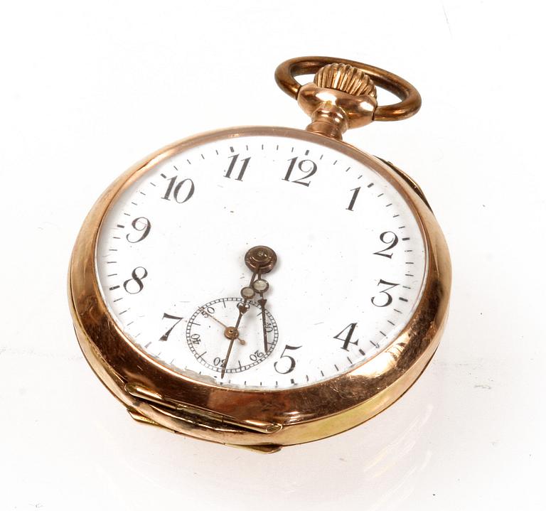 FICKUR, 14 K guld, 1900-talets första hälft. Tot vikt 29 gr.