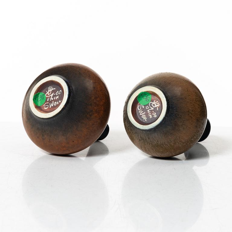 Sven Wejsfelt, two unique stoneware vases, Gustavsberg Studio 2000.