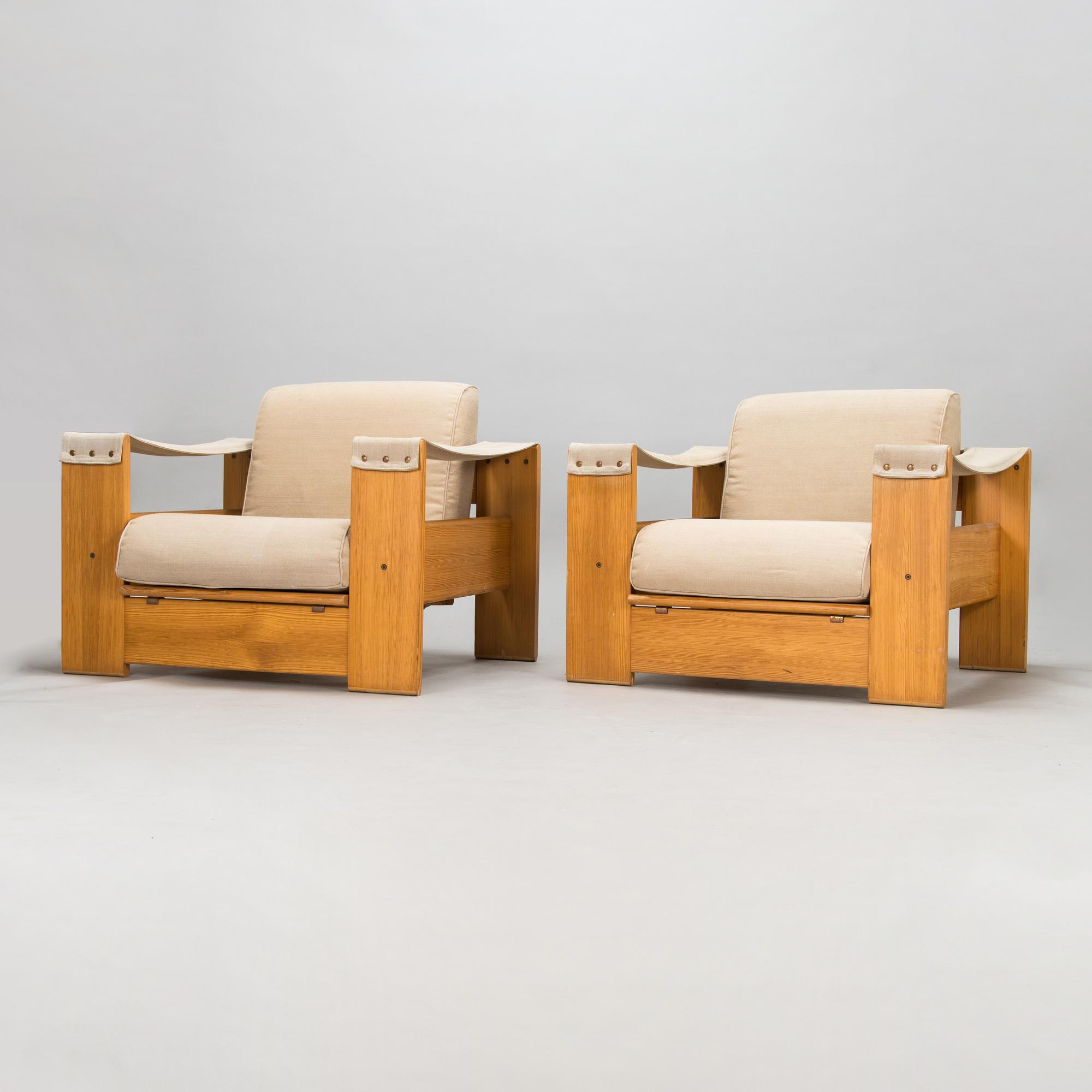 Pekka Rannikko, fåtöljer, ett par, "Saana", Asko 1970-tal.