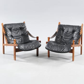 A pair of arm chairs by Torbjörn Afdal, "Hunter", Stranda industri, Bruksbo, Norway, 1960/0s.