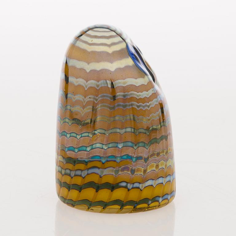 OIVA TOIKKA, GLASSKULPTUR, "Pikku pöllö", signerad O. Toikka Nuutajärvi.