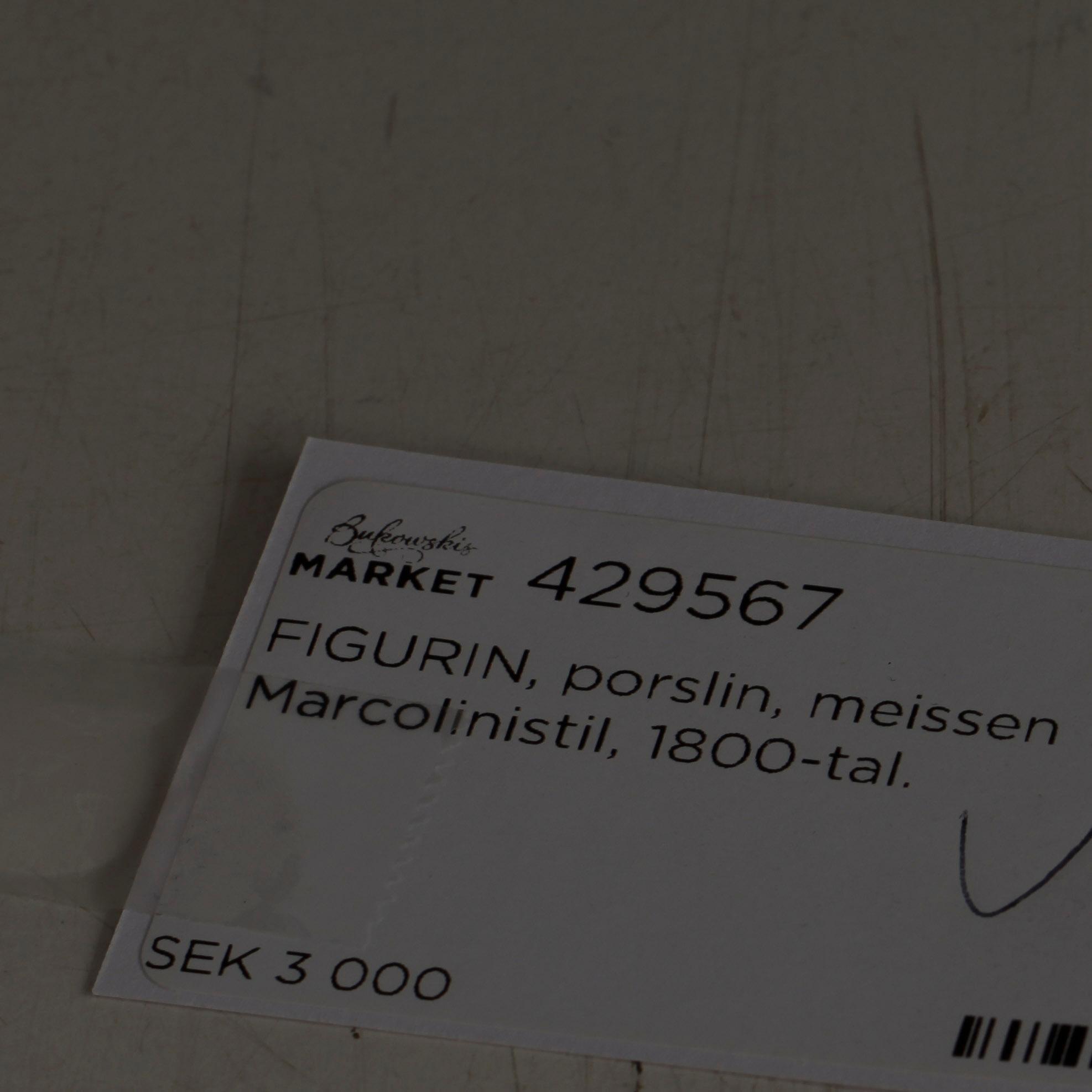 FIGURIN, porslin, meissen Marcolinistil, 1800-tal.