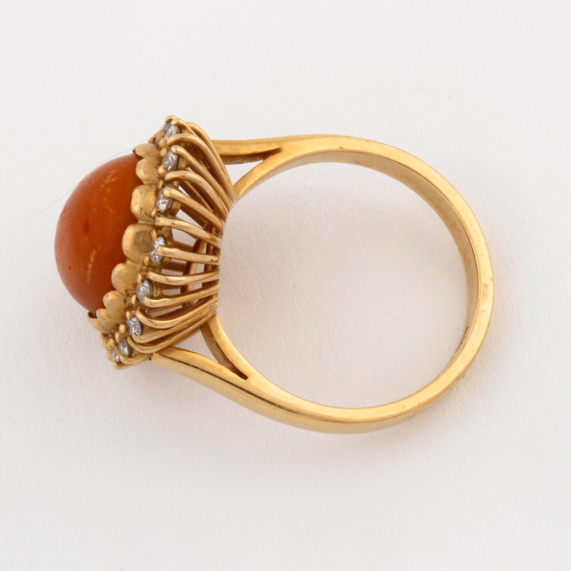 A amber and brilliant cut diamond ring by Walters guldsmedja, Stockholm, 1991.