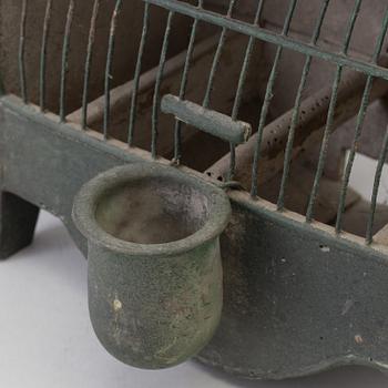 A WOODEN PAINTED BIRD CAGE, latter part of the 19th century.