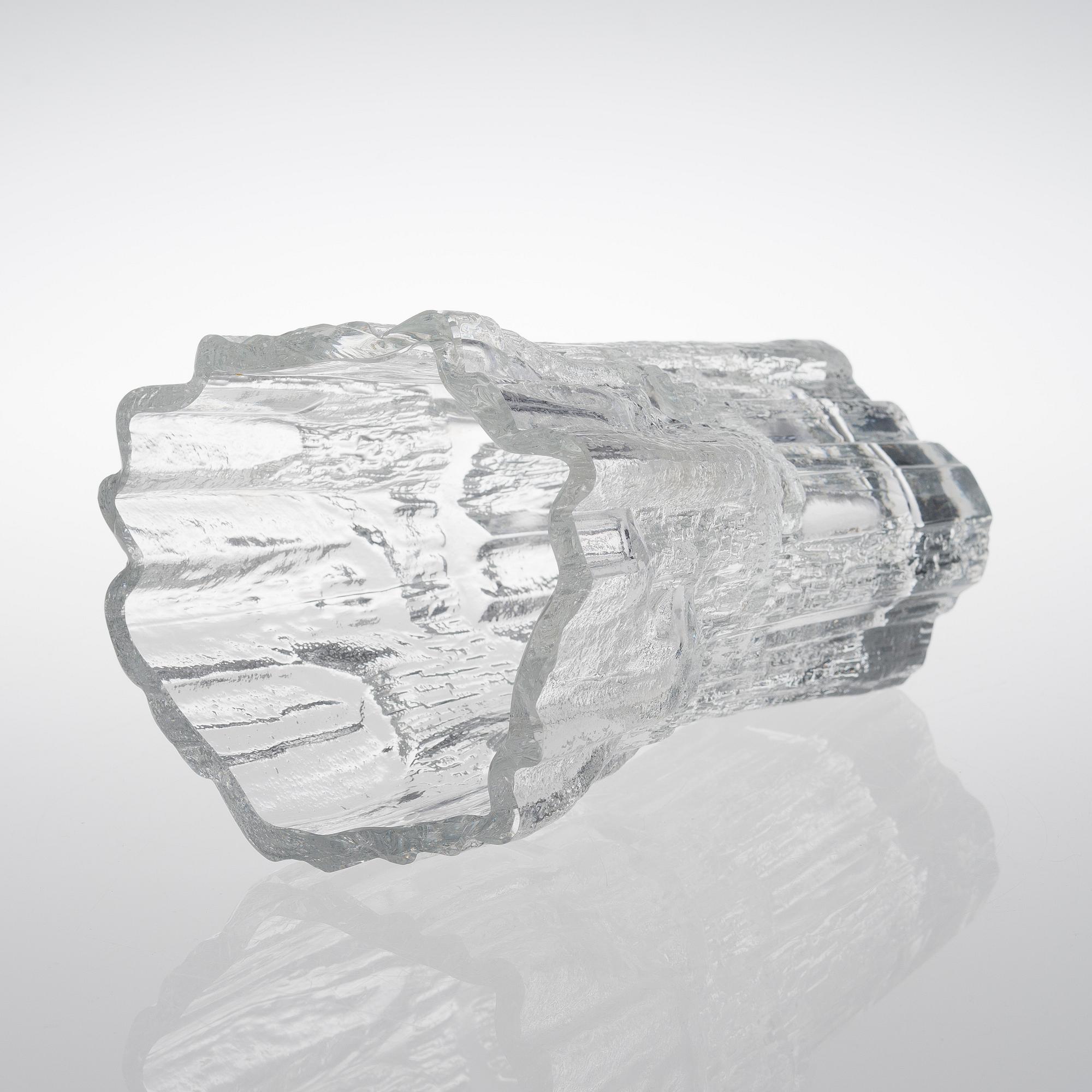 A 'Marmora' glass vase signed Tapio Wirkkala 3544. Iittala. Designed in 1967.