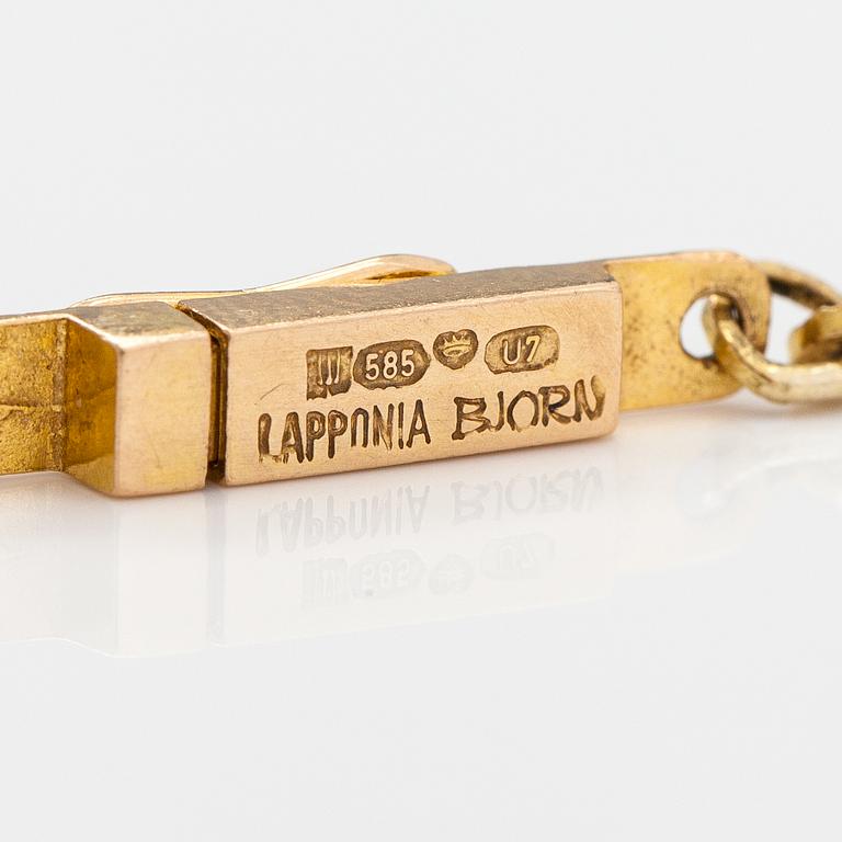 Björn Weckström, Halsband "Lapinpuomit", 14K guld. Lapponia 1973.