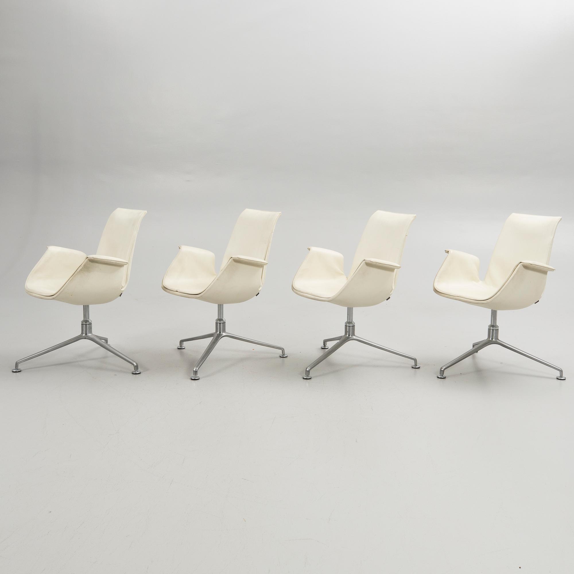 Preben Fabricius & Jørgen Kastholm, Stolar, 4 st, ”Tulip 6727”, Walter Knoll, 1900-tal.