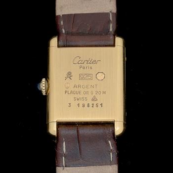 ARMBANDSUR, förgyllt silver,  must de Cartier.