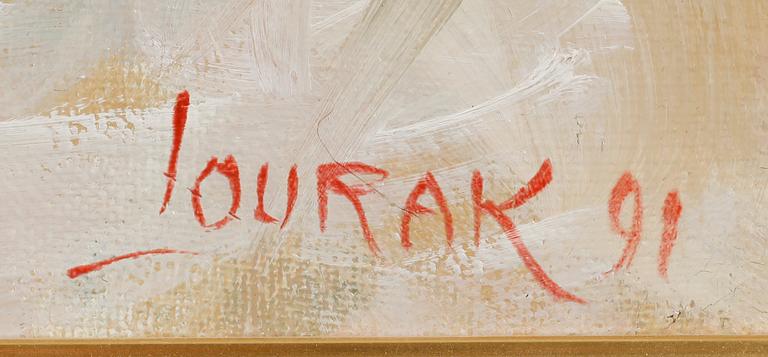 OKÄND KONSTNÄR, olja på duk, sign Lourak och dat 91.