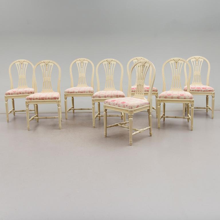 STOLAR, 8 st, gustaviansk stil, 1900-talets andra hälft.