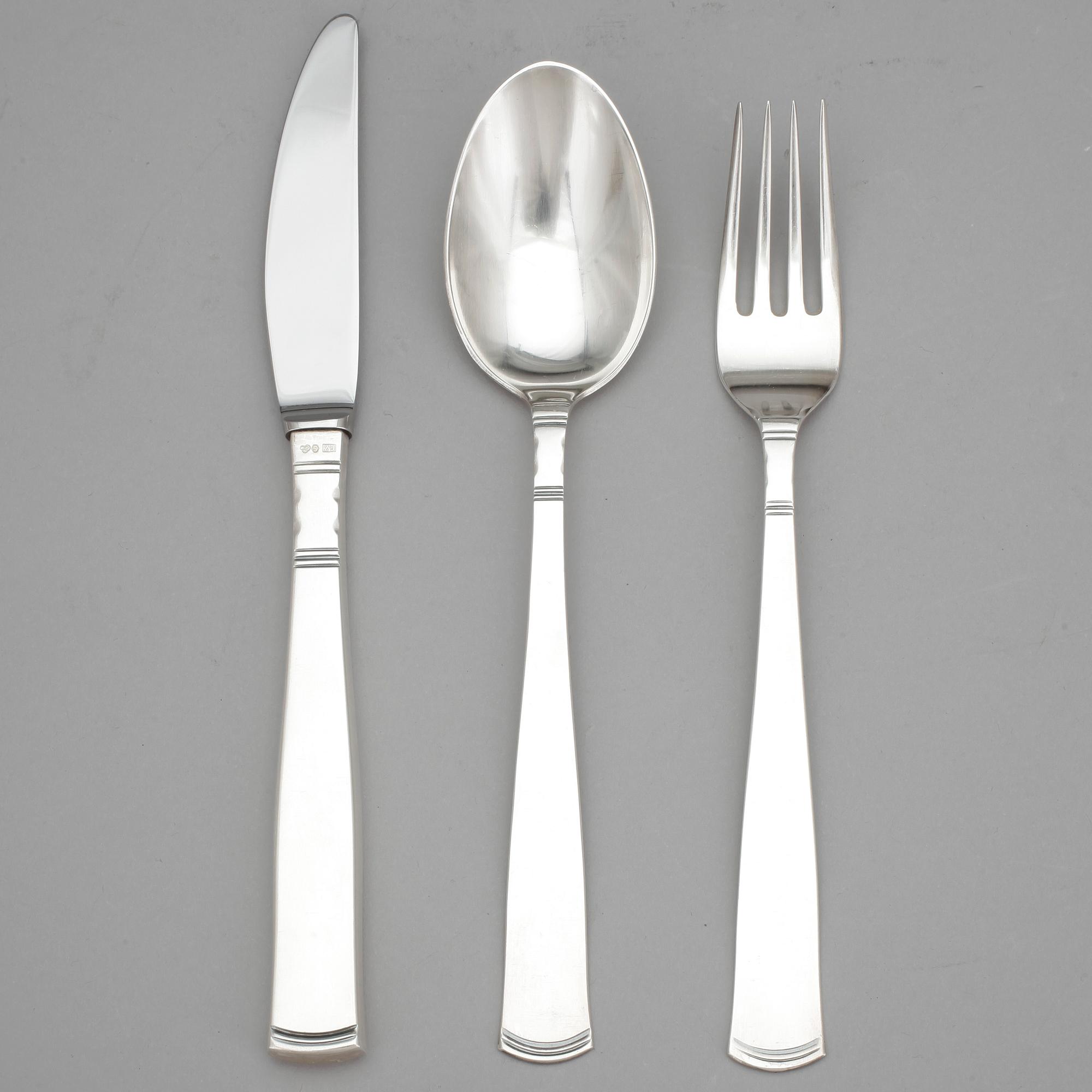 BESTICKSERVIS, 24 delar, silver, "Rosenholm", GAB, Stockholm 1974.