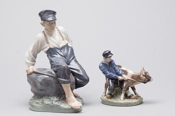 FIGURINER, 2 st. Porslin. Royal Copenhagen.