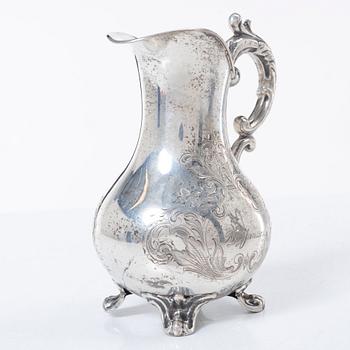 Frans Holm, coffee pot and cream jug, silver, Vadstena, 1877-79.