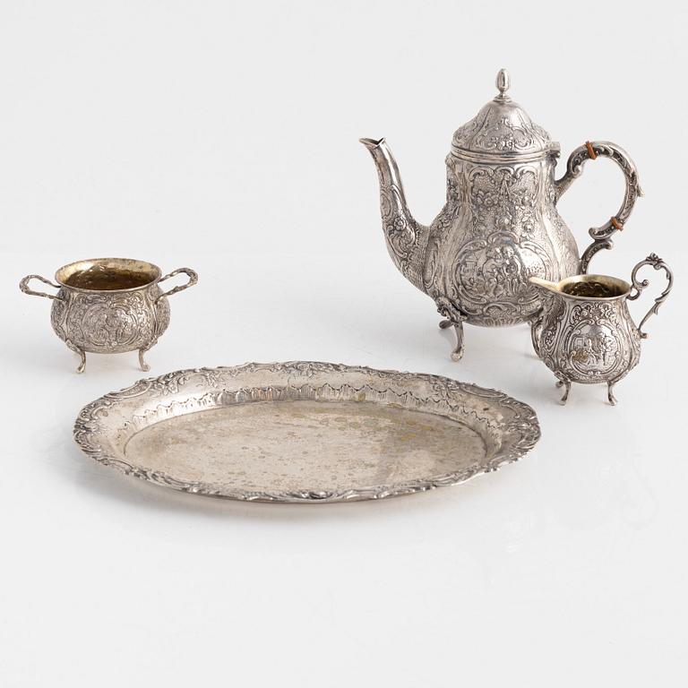 A group of four silver coffee service pieces, including MEMA Lidköping, Sweden, 1976.