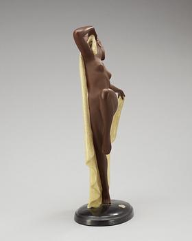 A Josef Lorenzl 'Adagio' glazed terracotta figure, Goldscheider, West Germany 1953-60.