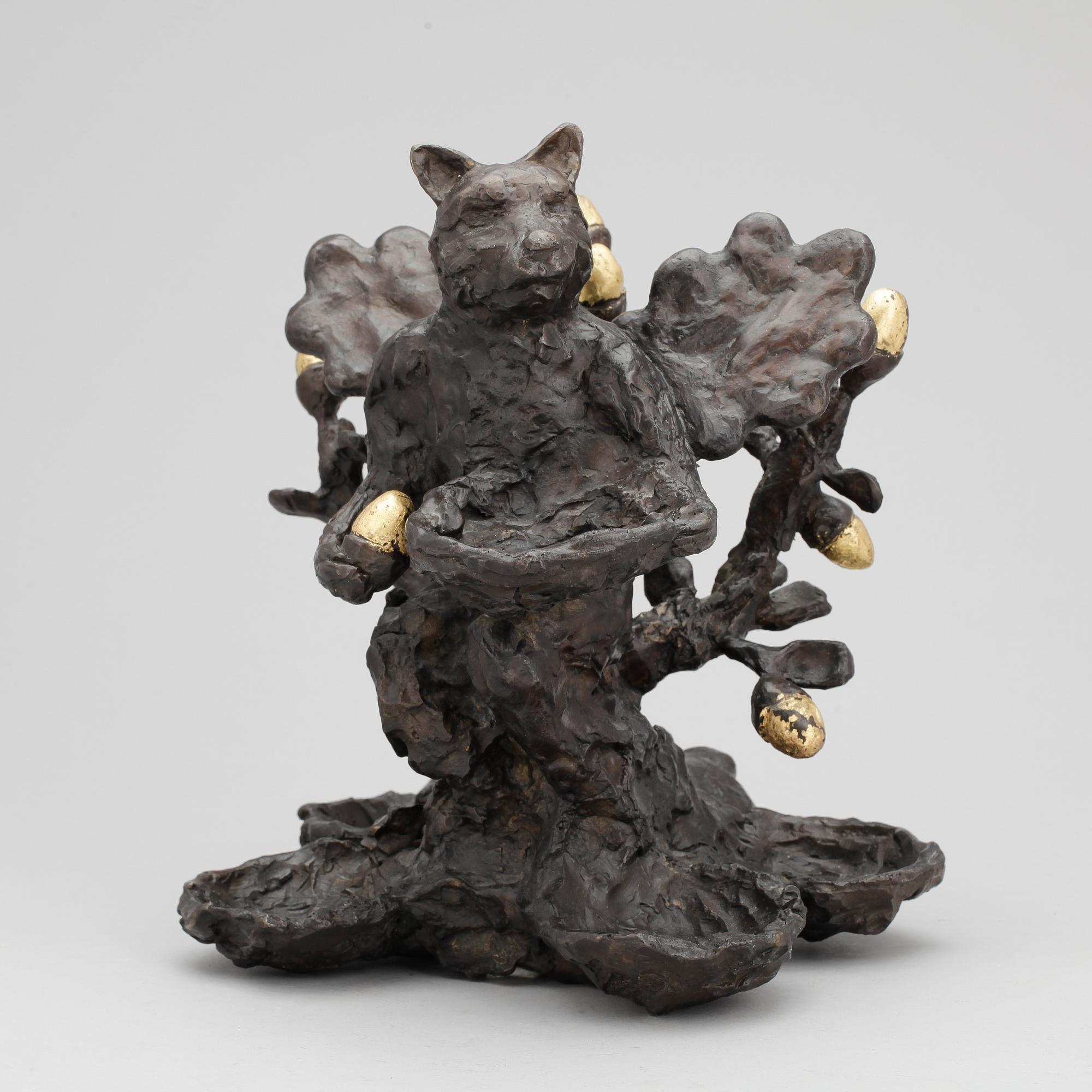 ERNST BILLGREN, skulptur, sign och numr 60/100. Brons, delvis bemålad.