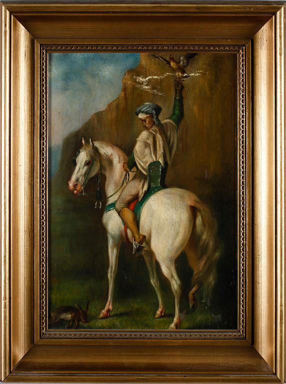 OKÄND KONSTNÄR, olja på duk, uppfodrad, 1800-tal.