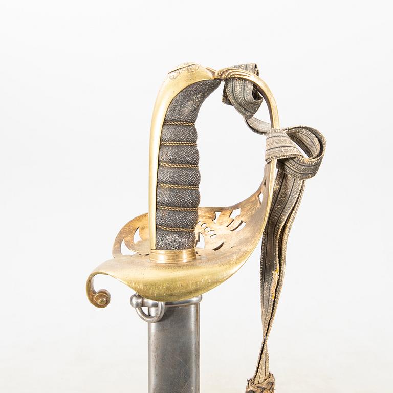 Sabel, svensk, m/1859 för infanteriofficer, med balja.