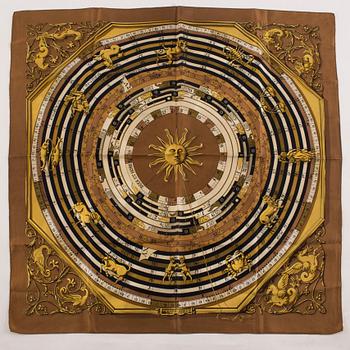 A Hermès silk scarf "Astrologi / Dies et Hore" designed by Francoise Faconnet 1963.