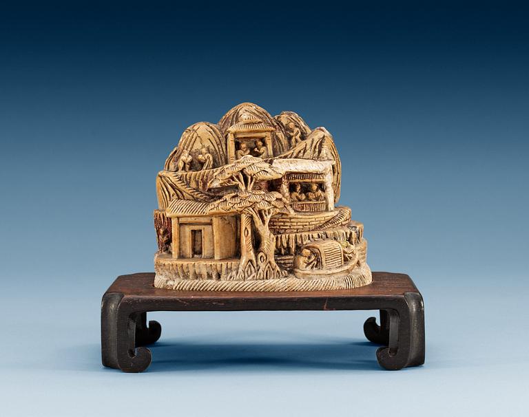A stone sculpture group, Qing dynasty (1644-1912).