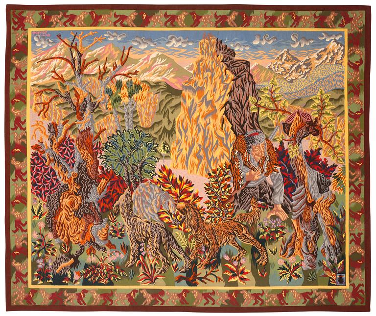 TAPESTRY. Tapestry weave (gobelängteknik). 195 x 232 cm. Signed perrot -46 R d B.