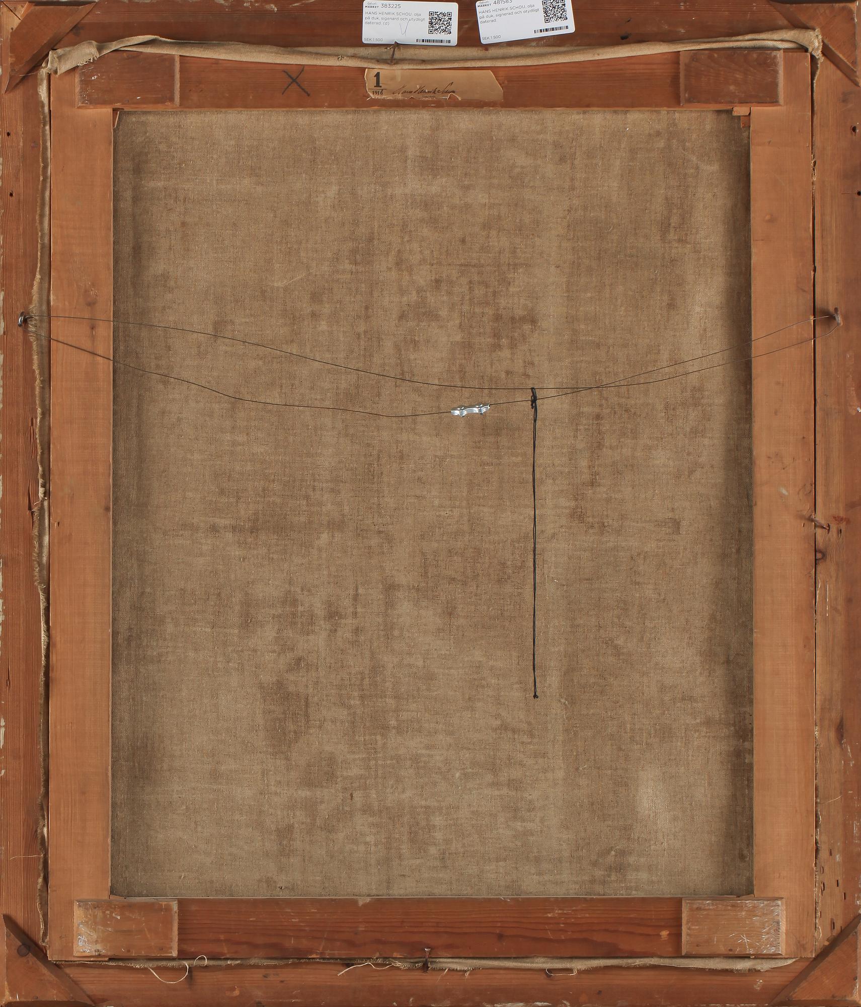 HANS HENRIK SCHOU, olja på duk, signerad och otydligt daterad.