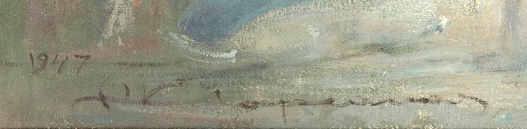 OKÄND KONSTNÄR, olja på duk, signerad och daterad 1947.