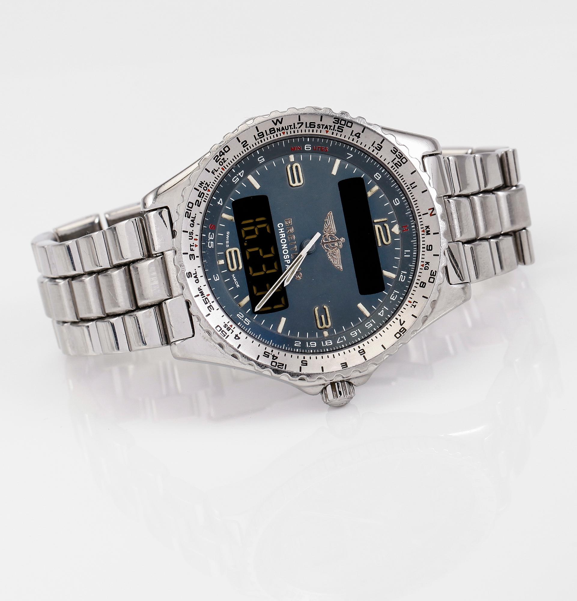 ARMBANDSUR, stål, Breitling, Chronospace.