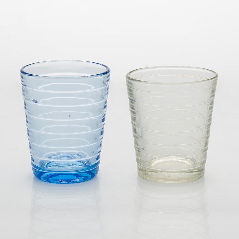 Aino Aalto, A set of 9 1930's-1940's drinking glasses, "Bölgeblick" for Karhula Glassworks, Finland.