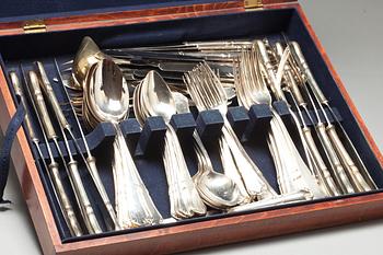 BESTICKUPPSÄTTNING, 91 delar, nysilver. Modell "Rådhus", troligen Mena AB, 1900-talets andra hälft.