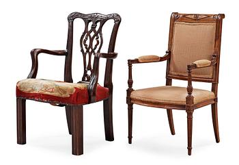 1410. Two 18/19th century childrens chairs.