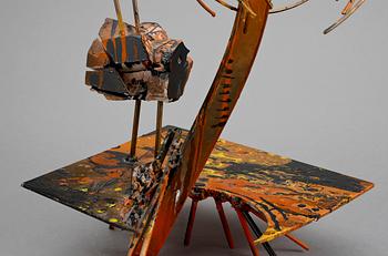 ALFREDO GARZON, skulptur, bemålad metall, signerad o daterad - 89.