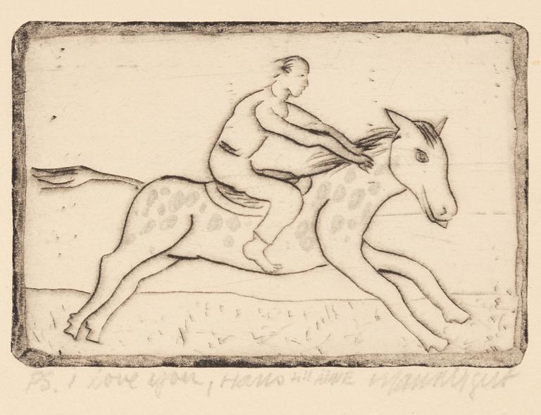 Hans Wigert, häst med jockey.