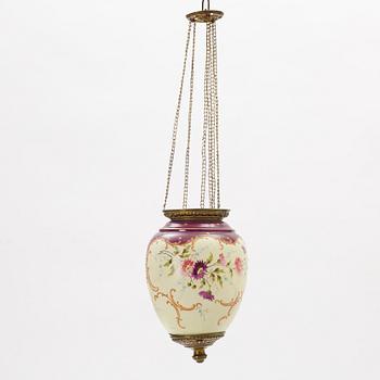 A  glass ceiling lamp, around 1900's.