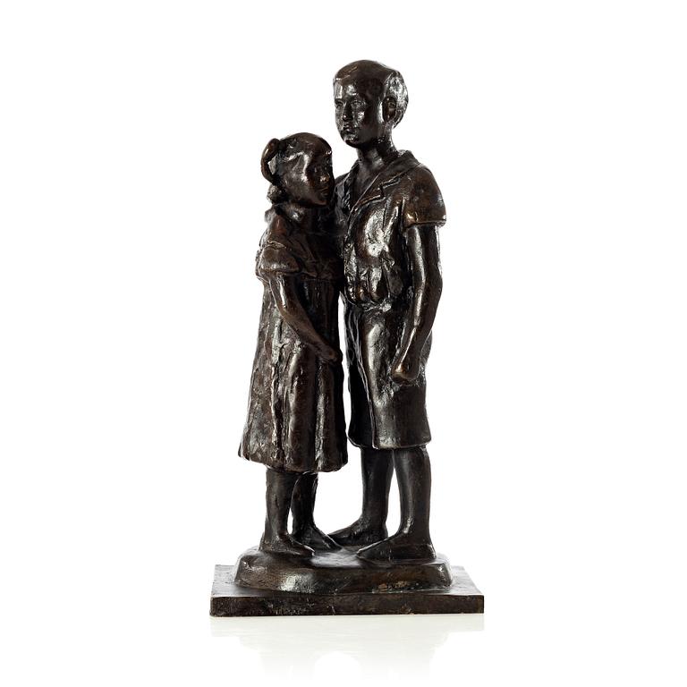 Gudmar Olovson, skulptur. Signerad. Numrerad. Gjutarstämpel. Brons, höjd 31 cm, längd 15 cm.