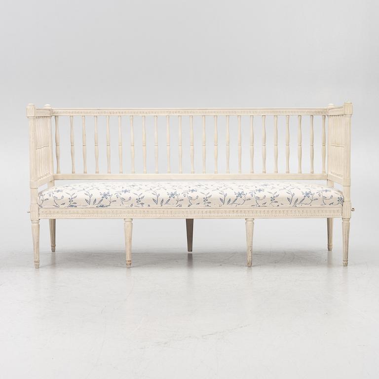 A Gustavian style painted sofa, 19th Century.