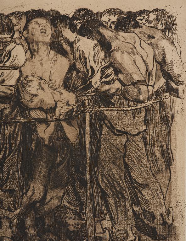 Käthe Kollwitz, "Die Gefangene" ur: Bauernkrieg (Peasant's War).