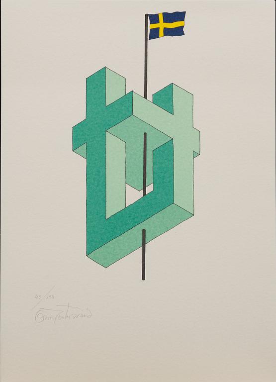 OSCAR REUTERSVÄRD, färglitografier 15 st i mapp signerade och numrerade 43/190.