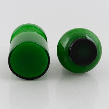 PO Ström, a set of three glass objects, Alsterfors glasbruk, 1960s/70s.
