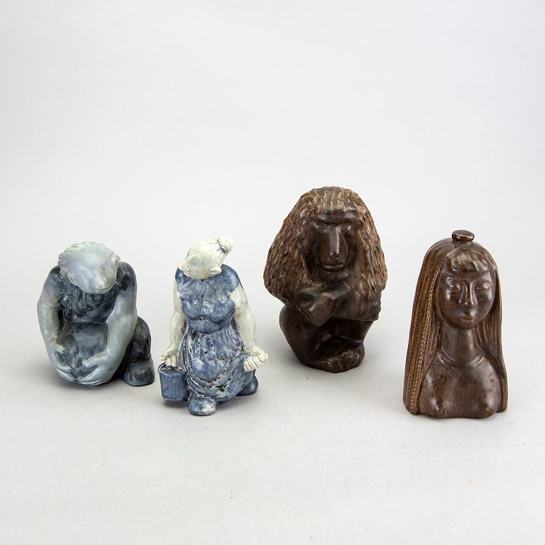 Åke Holm, 4 ceramic figurines, Höganäs, Sweden.