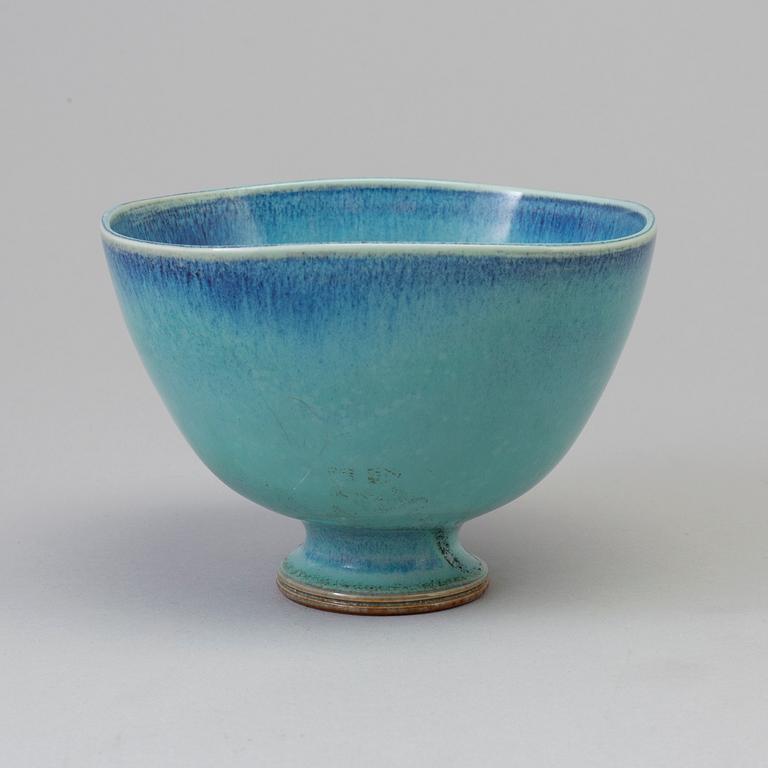 A mid 20th century signed stoneware bowl by Berndt Friberg, Gustavsberg studio.