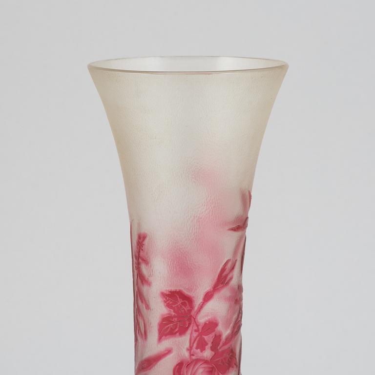 An early 20th century Art Nouveau glass vase, possibly Reijmyre, Sweden.