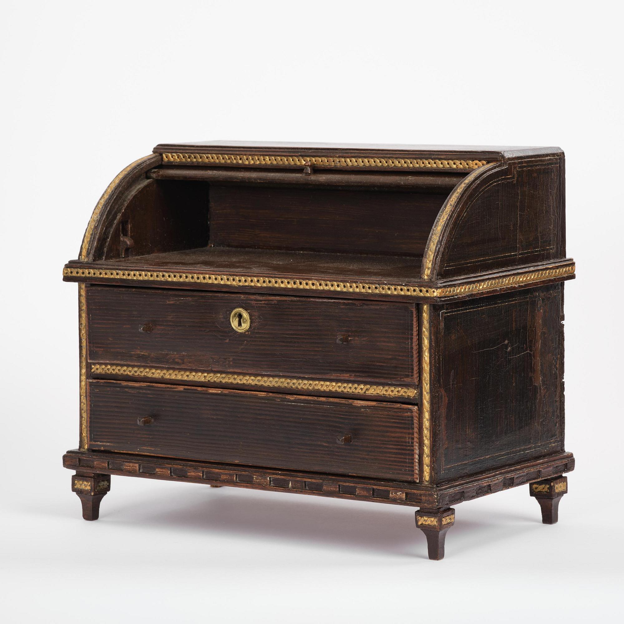 A Gustavian painted miniature escritoire.