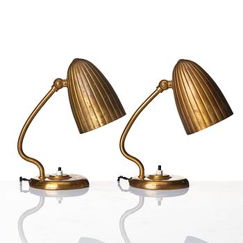 Harald Notini, a pair of table lamps, model '15470', Arvid Böhlmarks Lampfabrik, Sweden, 1940s.