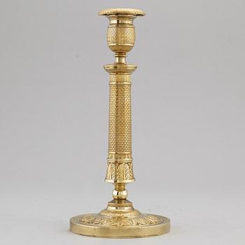 LJUSSTAKE, förgylld brons, empire, Frankrike, 1800-talets början.