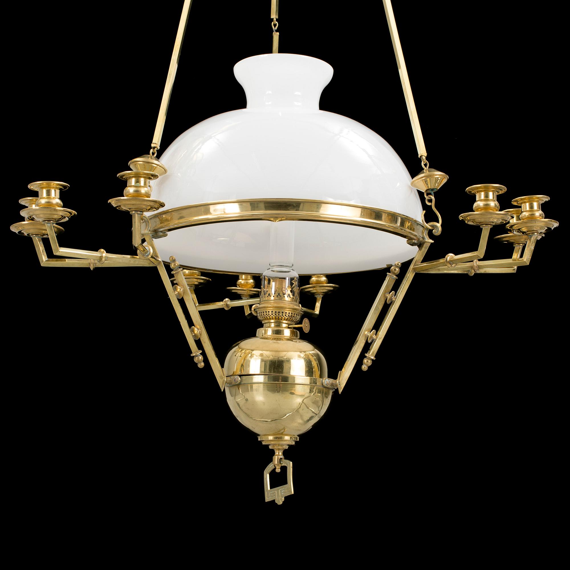 FOTOGENLAMPA/TAKLAMPA, mässing, jugend, tidigt 1900-tal.