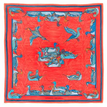 803. HERMÈS, a silk scarf, "Mare aux Canards".
