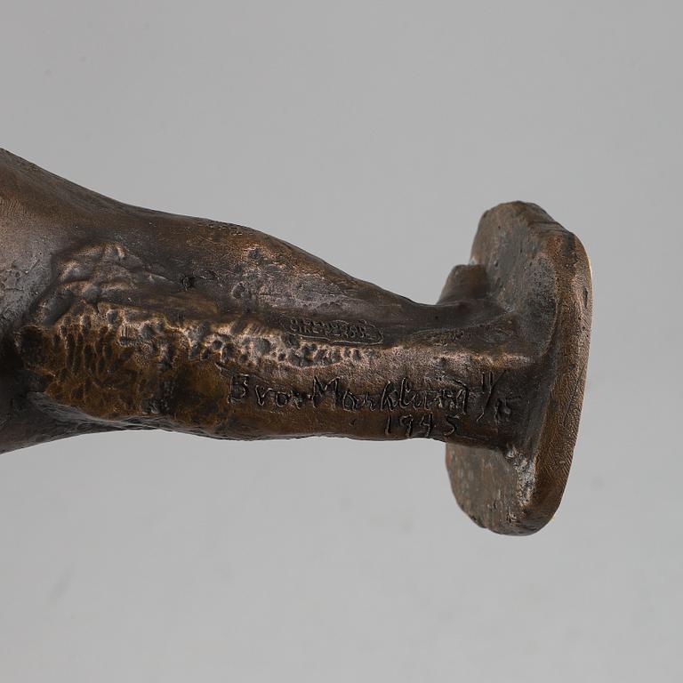 Bror Marklund, bronze sculpture. Signed Bror Marklund, numbered 11/85, dated 1945.